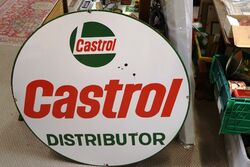 Genuine Castrol L Distributor Circular Enamel Sign  