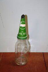 Genuine Castrol "Z" Quart Bottle with "L" Tin Top.