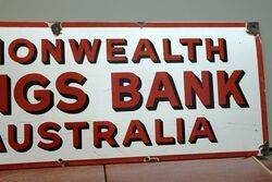 Genuine Commonwealth Bank Enamel Sign 