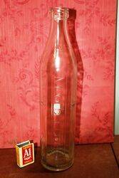 Genuine Gargoyle Mobiloil 1quart Embossed Oil Bottle.