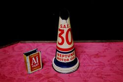 Genuine Neptune S.A.E. 30 Motor Oil Tin Top.