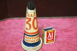 Genuine Neptune SAE 30 Motor Oil Tin Top