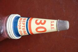 Genuine Neptune SAE 30 Motor Oil Tin Top and Pint Bottle