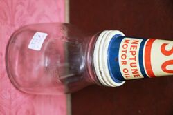 Genuine Neptune SAE 30 Motor Oil Tin Top and Pint Bottle