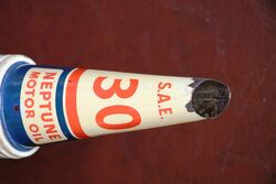 Genuine Neptune SAE 30 Motor Oil Tin Top and Pint Bottle