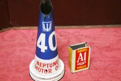 Genuine Neptune Trident 40 Motor Oil Tin Top