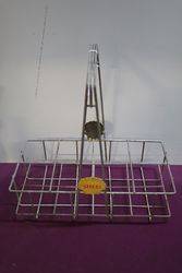 Genuine Shell Wire 8 Bottle Basket With 2 Shell Clams 