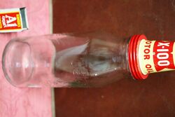 Genuine Shell X100 Tin Top and Dust Cap with Embossed Quart Bottle