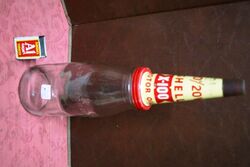 Genuine Shell X100 Tin Top and Dust Cap with Quart Bottle