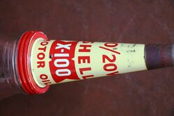 Genuine Shell X100 Tin Top and Dust Cap with Quart Bottle