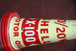 Genuine Shell X100 Tin Top and Dust Cap with Quart Bottle
