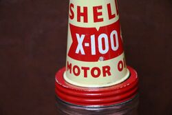 Genuine Shell X 100 Tin Top + Dust Cap + 1quart Bottle