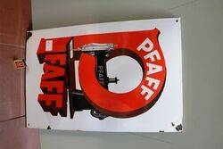 Genuine Vintage PFAFF Pictorial Sewing Machine Enamel Sign.#
