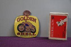 Golden Shell Motorcycle Oil Badge 