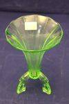 Green Glass Art Deco Vase 