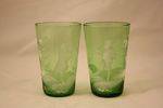 Green Victorian Mary Gregory Pair of tumblers