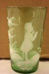 Green Victorian Mary Gregory Pair of tumblers