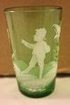 Green Victorian Mary Gregory Pair of tumblers