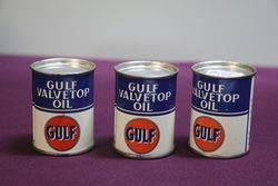 Gulf Valvetop Oil Tin andquotSuper Lubrifiant Pour Haut De Cylindresandquot