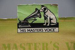 HMV andquotHis Masterand39s Voiceandquot All Word Radio Cardboard Advertising Sign 