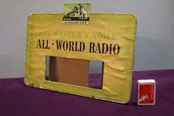 HMV andquotHis Masterand39s Voiceandquot All Word Radio Cardboard Advertising Sign 