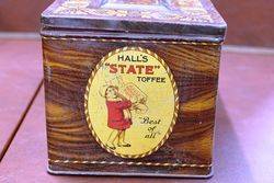 Halls State Toffee Writing Box Tin