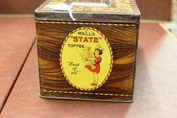 Halls State Toffee Writing Box Tin