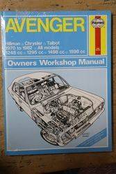 Haynes Owners Workshop Manual Avenger  Hillman  Chrysler  Talbot 