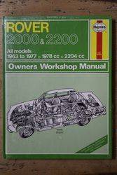 Haynes Owners Workshop Manual Rover 2000 and 2200 1963 to 1977