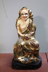 Japanese Porcelain Seated FigureLamp Base 