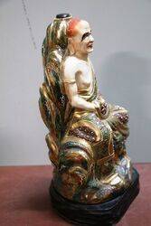 Japanese Porcelain Seated FigureLamp Base 