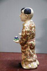 Japanese Satsuma Porcelain Figure of a Boy 