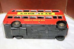 Japanese Tin Double Decker Bus by Asakusa Toys
