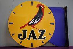 Jaz Clock Double Sided Enamel Advertising Sign