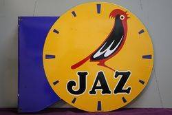 Jaz Clock Double Sided Enamel Advertising Sign