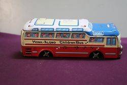 Kanto Toys Honk-Along Children Bus Friction Tin Toy