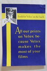 Kodak Velox Negative Film Cardboard Advertising Sign 