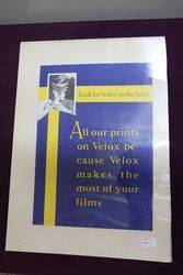 Kodak Velox Negative Film Cardboard Advertising Sign 