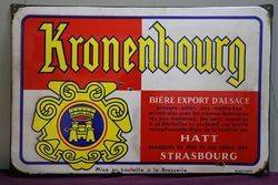 Kronenbourg Beer Enamel Advertising Sign 