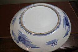 Large C20th Japanese Blu and White Charger 