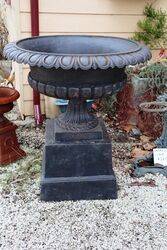 Large Cast Iron Naples Urn and Stand