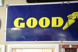 Large Vintage Good Year Enamel Advertising Sign
