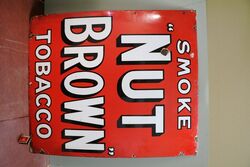 Large Vintage Nut Brown Tobacco Advertising Sign. #