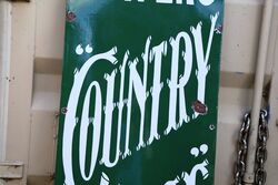 Large Vintage Playerand39s Country Life Cigarettes Enamel Sign 