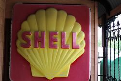 Large Vintage SHELL Acrylic Embossed Garage Sign 