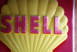 Large Vintage SHELL Acrylic Embossed Garage Sign 