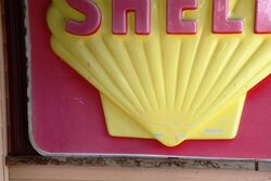 Large Vintage SHELL Acrylic Embossed Garage Sign 