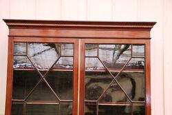 Lovely Georgian Revival Mahogany Inlaid 2 Door Bookcase 