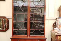 Lovely Georgian Revival Mahogany Inlaid 2 Door Bookcase 