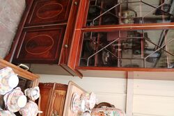 Lovely Georgian Revival Mahogany Inlaid 2 Door Bookcase 